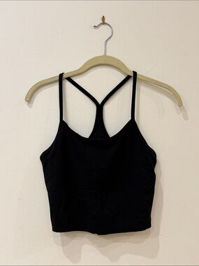 Aritzia TNAction Black Racerback Cropped Sports Bra Tank